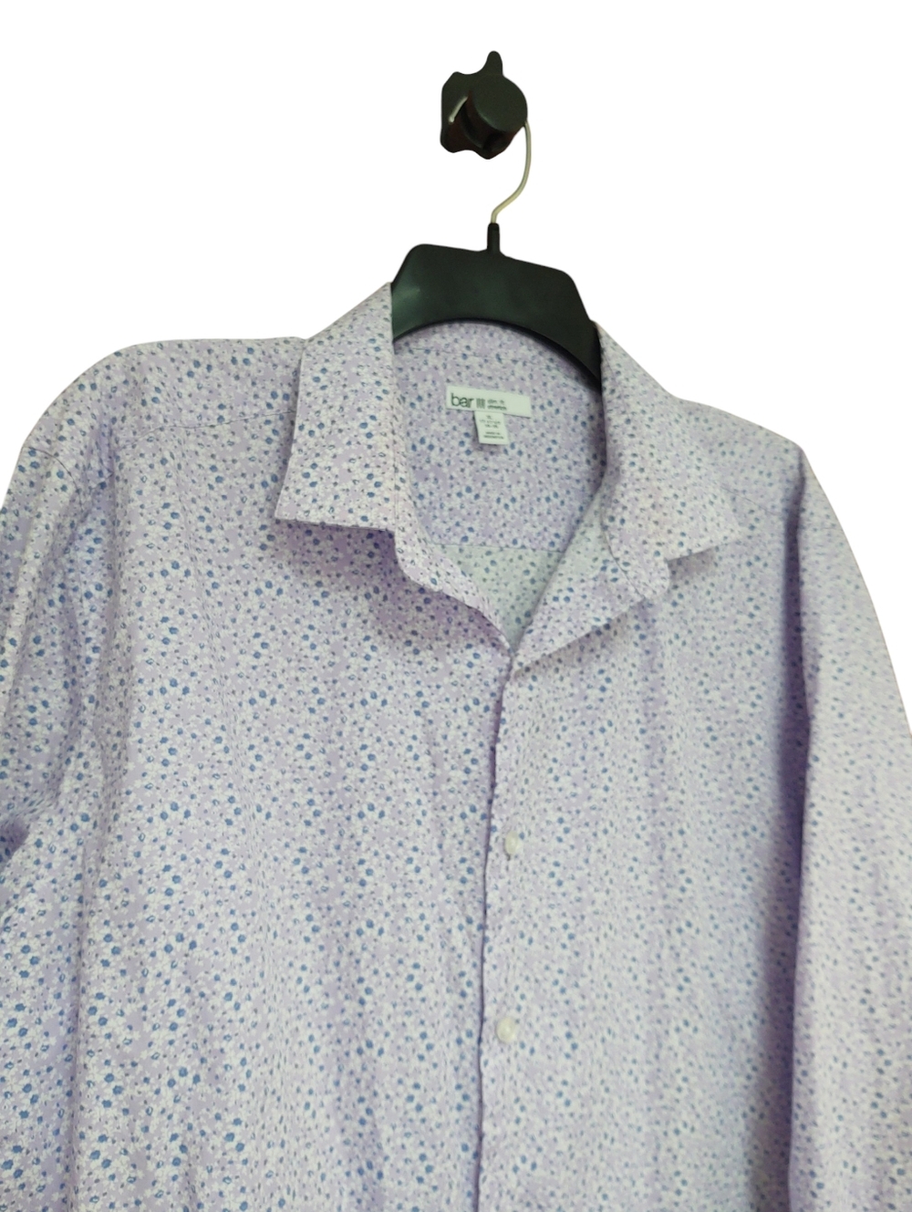 Bar III Lavender Cotton Button-Down Shirt with Floral Print Size XL